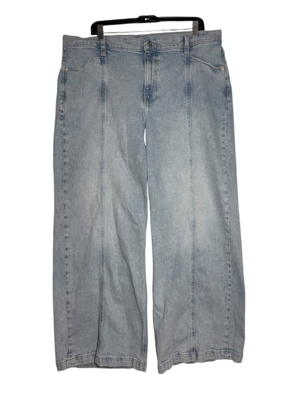 GAP High Rise Stride Wide Leg Jeans Light Blue Wash Size 20 / 35 Seamed Front